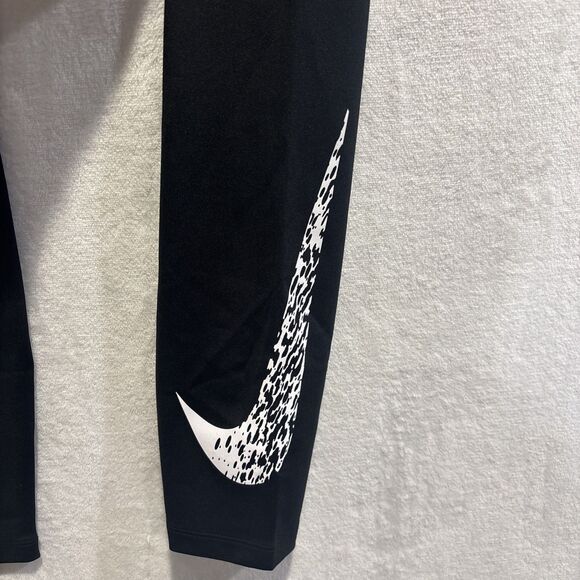 Nike One Swoosh Dri-Fit 7/8 Mid Rise Leggings Women's Medium Activewear Black - Picture 4 of 13